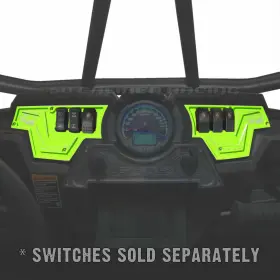 Utv-5357a32 50 Caliber Racing 2 Piece 6 Switch Cnc Dash Panel Speedometer Rzr Xp1000 S 900 1000 Lime Squeeze
