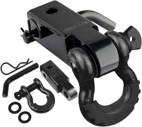 Autobots 653854596610 Tow Hitch Receiver 2 Inch 45 000 Lbs Break Strength Shackle Black-black