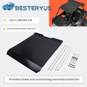 2883743-458 Besteryus Bec764 Utv Aluminum Roof Black For 2020-2022 Polaris Rzr Pro Xp Ultimate
