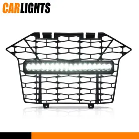 C-03hgl7101abk Carlights Fit For Polaris Rzr Pro Xp2020-2022 2023 Front Bumper Mesh Grille With Led Light