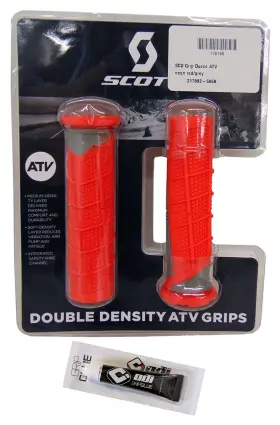 51-1235 Cru Products Scott Deuce 7/8 Grip Wglue Atv Red Grey For Honda Kawasaki Yamaha Suzuki Polaris
