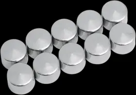 2402-0116 Drag Specialties 352043 Bolt Covers - Hex 7/16 Inch Chrome 10 Pack