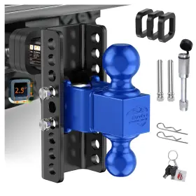 Euvlvt-0608-2.5 Euvlvt Adjustable Trailer Hitch -drop Fits 2.5-inch Black Blue