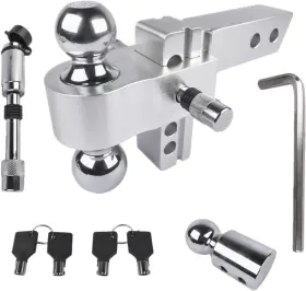 232093 Geluoxi Heavy Duty Adjustable Trailer Hitch 2 Receiver 4 Inch Drop/rise Aluminum