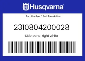 Husqvarna 2310804200028 Genuine Side Panel Right White -