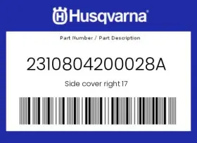 Husqvarna 2310804200028a Genuine Side Cover Right 17 -