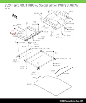 14093-1271 Kawasaki 14093-1272 23 Teryx Krx 4 1000 Se Roof No Hardware