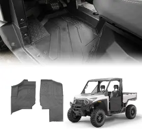 Kemimoto 769293968441 Utv Front Floor Mats Tpe Anti-slip For 2024-2025 Polaris Ranger Xd 1500