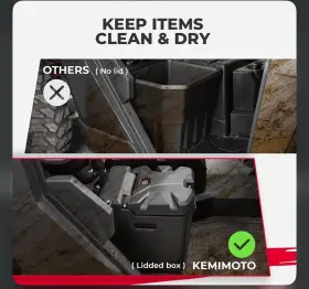 B0113-07901bk Kemimoto Utv Upgraded Under Seat Storage Box For 2018-2025 Polaris Ranger Xp 1000 2882910
