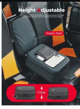 B0113-17301bk Kemimoto Utv Armrest Storage Bag For 2015-2023 Polaris Rzr S 900 Xp 1000 Turbo