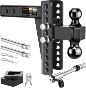 Koerdo Koerdo-8-2.0inch-b 2.0 Adjustable Trailer Hitch -drop Hitch-tow Fits 2 Inch Receiver-8inch