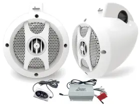 Optiutva10b Lanzar 4 Channel Waterproof Inch Utv/atv/snowmobile/boat Amplified Speaker System