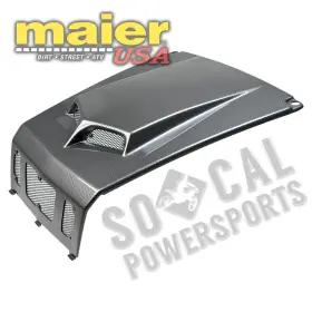 9590-m483758-utv Maier Mfg Custom Hood Scoop-carbon Fiber Black For 2009-2013 Polaris Ranger Rzr