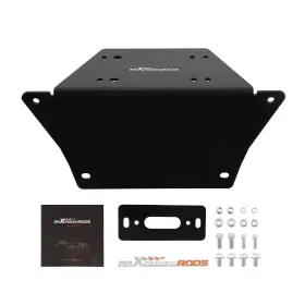 7bcavu Maxpeedingrods Steel Winch Mounting Bracket For 2012-2024 Polaris Ranger Xp 1000 900 570 Crew