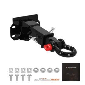 A973t1 Maxpeedingrods Front Tow Hitch Receiver 2 Inch For Polaris Ranger Crew 1000 Eps 2020-2024 Black
