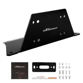 Frv34d Maxpeedingrods Bumper Winch Mount Plate Steel Brackets Black For Polaris Ranger Xp 1000 / Crew