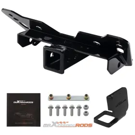 Nwo8fk Maxpeedingrods 2 Inch Receiver Front Mount For Polaris Ranger Steel Black Powder Coated Hitch