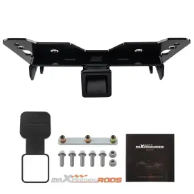 Yo1fup Maxpeedingrods 2 Inch Front Steel Receiver For Polaris Ranger Mid-size Models 2010-2022 Black
