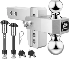 79822 Metoware Adjustable Trailer Hitch - Aluminum Tow Fits 4-inch Drop