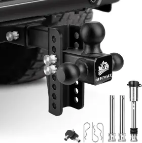 79912 Metoware Trailer Hitch Drop Fits 2-inch Receiver Tow 6ftft Tri Ball
