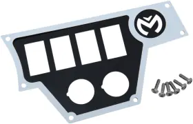 0521-1706 Moose Racing Dash Plates White Right 4 Switch Two 12v