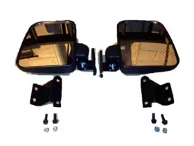 11969 Ncg Side Mirrors Folding Custom Rectangular Flat Manual Black Housing Polaris Pair