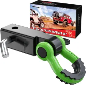 92148-bg Nilight Shackle Hitch Receiver 2inch 45000 Lbs Breaking Strength Black Green