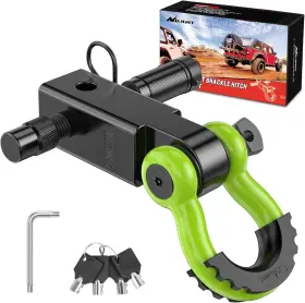 92156bg Nilight Anti-theft Shackle Hitch Receiver 2inch With Lock Pin Black Green