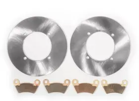 A-80104 Race-driven Rear Mudrat Brake Rotors And Pads Fits 2006 2007 Polaris Ranger 700 6x6