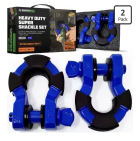 R2857983 Rhino Usa Set Of 2 D-ring Super Shackle Blue Brand New