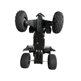 5673bl-blk-all Ricochet Complete Skid Plate Set For Yamaha Raptor 700 2006-2025 - Aluminum-color Black