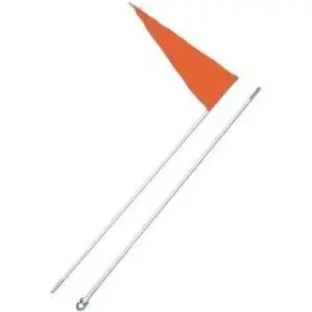 0521-0020 Safety Vehicle Emblem Flag With White Fiberglass Pole - 8ft. 3-p