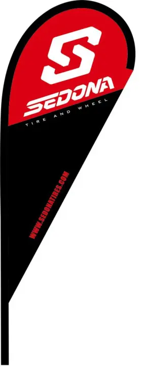 570-9928 Sedona Solar Tear Drop Flag - Red/black