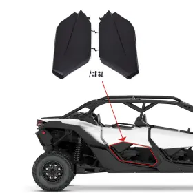 Autv-x3-011 Spmoto #spautvmo Black Rear Lower Door Panels Inserts For Can Am Maverick X3 Max 2017 - 2023