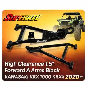 Aa-k-krx-1.5-hc-02 Superatv High Clearance 1.5 Inch Forward A Arms Black Kawasaki Krx 1000 Krx4 2020