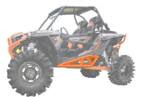 Nb-p-rzr1k-04 Superatv Orange Heavy Duty Rock Slider Nerf Bars For Polaris Rzr Xp 1000 / Turbo