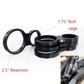 Atvsrmc-1-bla-mr Tarazon For Polaris 2 1/2 Inch Shock Reservoir Mounting Clamps 1 3/4 Roll Cage Atv