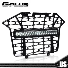 Tianchuan200604020028 Tianchuan Front Bumper Mesh Grille Grill Led Light Bar Fit For 2020-24 Polaris Rzr Pro Xp