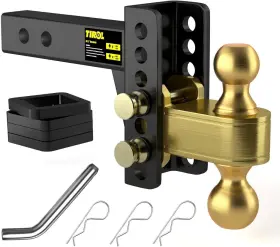 T28254n-p Tirol Adjustable Trailer Hitch - Fits 2ftft Receiver 4 Inch Drop