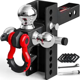 Pp3pl30029 Tyt Adjustable Trailer Hitch Tri Ball Mount Triple With Hook&shackle