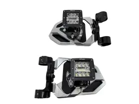 Chupa-cuero-race-raw-2-white Utvdistribution Chupacabra Offroad Cuero Race Mirrors With White Led Lights For 2 Inch Od Tube-raw