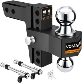6-2.0-b0106 Vomavex Adjustable Trailer Hitch-drop Hitch Fits 2-inch Receiver -6 Inch Drop/rise Black