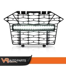 Zp-03hgl7101abk Vr Auto Parts Front Bumper Mesh Grille With Led Light Bar Grill New Fit For 2020-23 Polaris Rzr