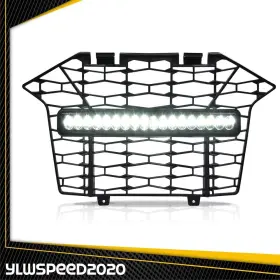 V-03hgl7101abk Ylwspeed20 Front Bumper Mesh Grille With Led Light Fit For Polaris Rzr Pro Xp2020-2022 2023