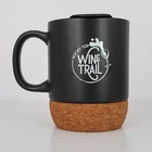 Beautiful Rocky Top Wine Trail Cork Bottom 4 1/2" Ceramic Travel Mug With Lid Used. Price: $18.95.