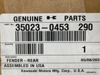 20-23 Kawasaki KRX1000 Fender-rear,lh,l.green PART#35023-0453-290 New. Price: $262.00.