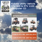 Kubota Utility Vehicle Rtv 900 1100 2 In Digital Computer Cd Manual Like. Price: $12.97.
