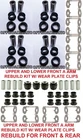 Front Rear Upper Lower A-arm Bushing Pin Rebuild Kit Can-am Maverick 1000 13-18 New. Price: $349.98.