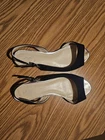 Women's Apt. 9 Flat Open Toe Buckle, Black Shoes, Sz 8 Med, Excellent Cond. Pre-owned. Price: $8.00.