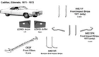 Cadillac Eldorado Bumper Front Impact Strips 1971 IME71F New. Price: $261.04.